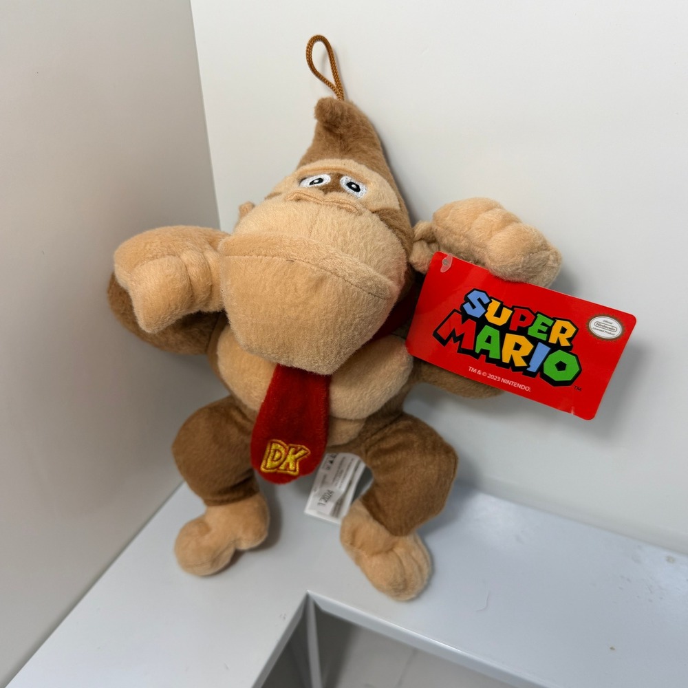 Nintendo Super Mario Donkey Kong Plush 8.5 Inch Stuffed Toy Brown Red Tie NWT